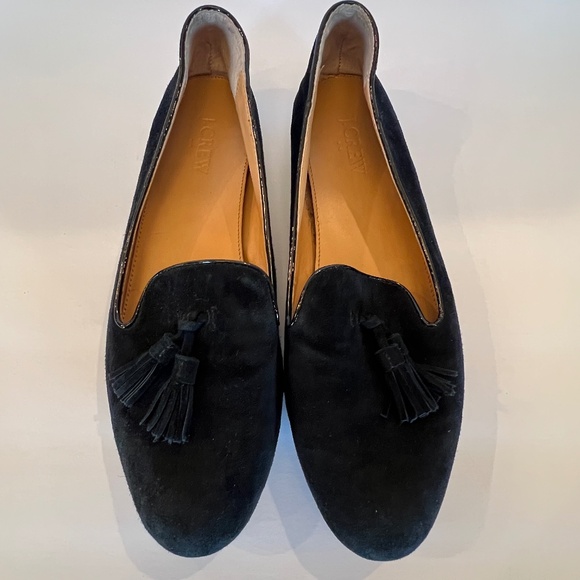 J. Crew Shoes - J. Crew Black Velvet Tassel Loafers, Preppy, Academia, Old Money, Size 9